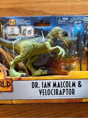 Mattel’s Jurassic Works Velociraptor & Dr. Malcolm Action Figure Set